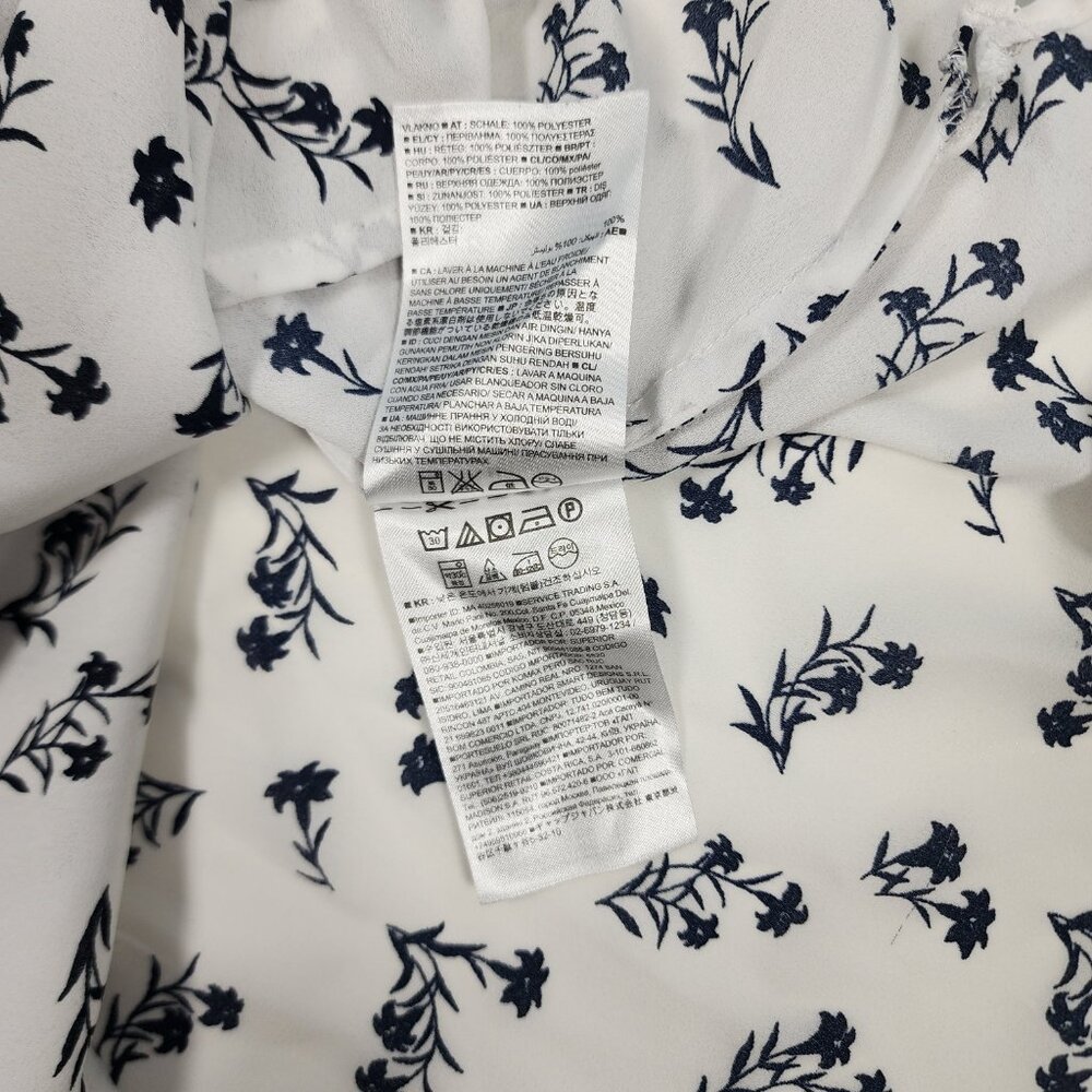 Banana Republic White Floral Riley Shirt Long Sleeve Button-Up Blouse Size M - Picture 16 of 16